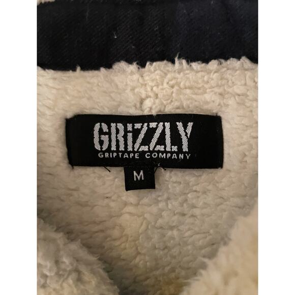 GRIZZLY GRIPTAPE COMPANY Plaid Flannel Sherpa Lined Shirt Men's Size Medium Warm - Picture 2 of 6